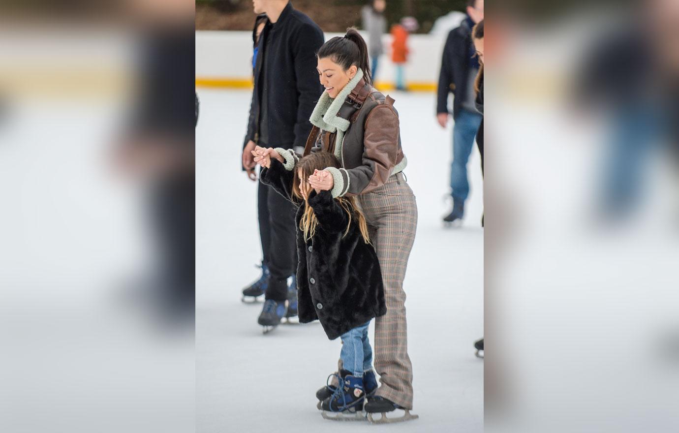 Kourtney Kardashian takes Penelope and North Ice Skating after Kylie announces the birth of her baby girl