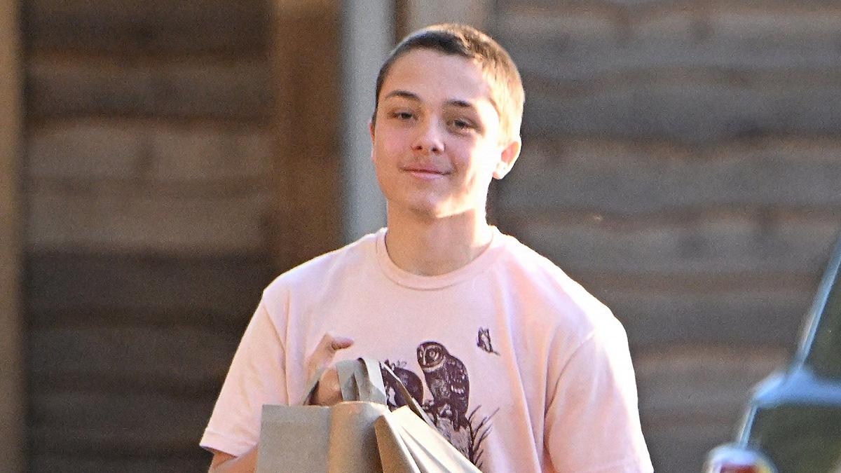 image of Angelina Jolie and Brad Pitt's son Knox looked nearly unrecognizable with orange hair at his graduation.