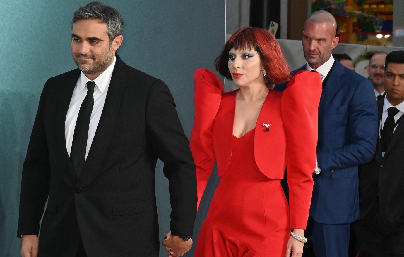 newly engaged lady gaga fiance michael polansky pda joker photos