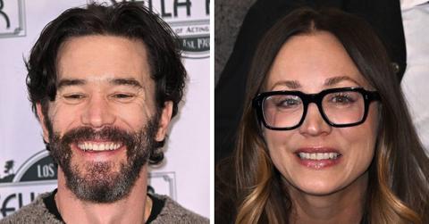 split photo of Tom Pelphrey & Kaley Cuoco