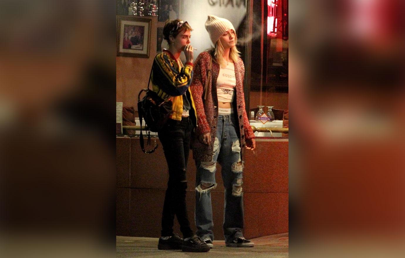 *PREMIUM EXCLUSIVE* Cara Delevingne and Paris Jackson Kiss on a date with Macaulay Culkin and Brenda Song