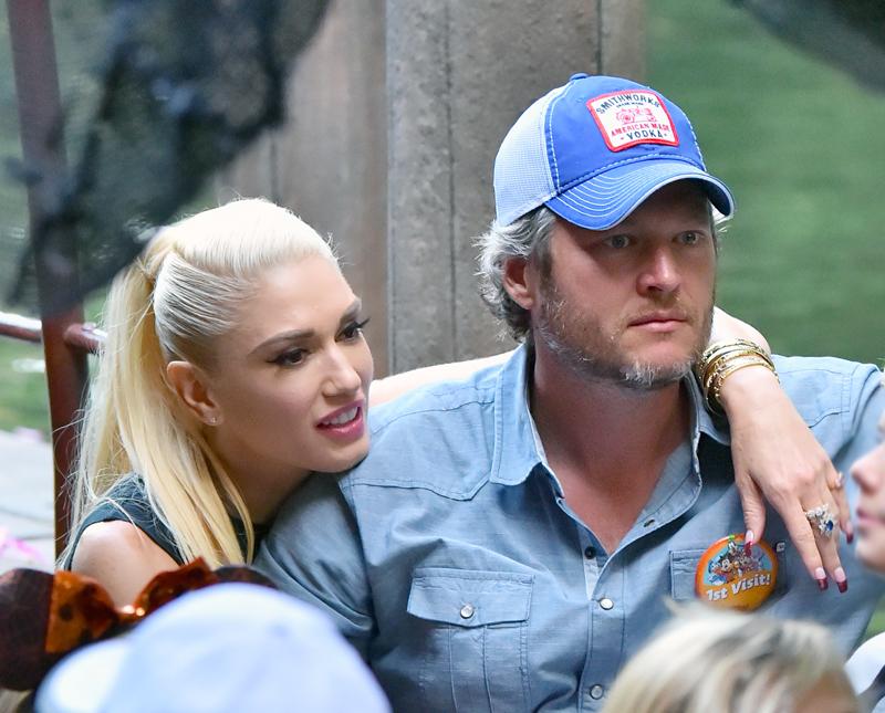 Gwen Stefani and Blake Shelton pack on the PDA while riding the Jungle Cruise ride at Disneyland