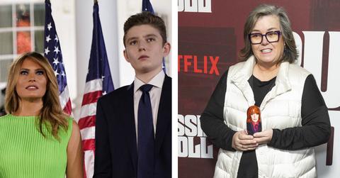 Composite photo of Melania Trump, Barron Trump and Rosie O'Donnell.