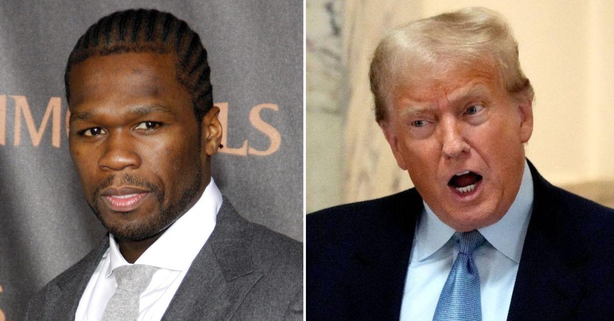 Composite photo of 50 Cent and Donald Trump. 