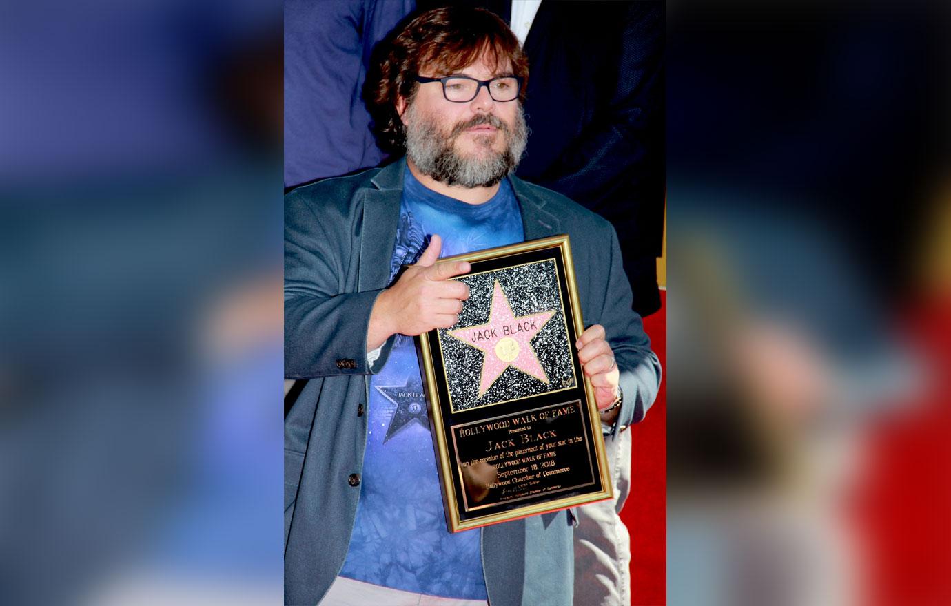 Jack Black With Star On The Hollywood Walk Of Fame