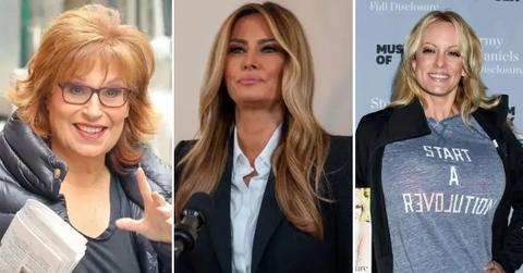 Composite photo of Joy Behar, Melania Trump and Stormy Daniels