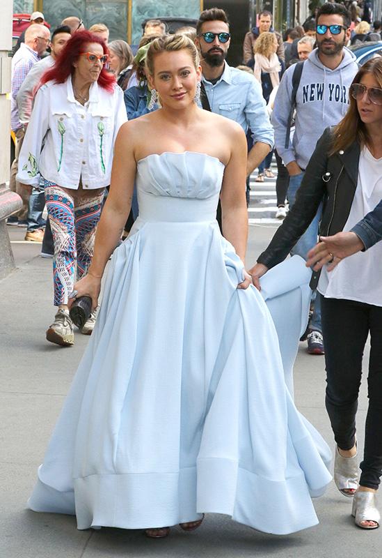 Hilary Duff in a Ball Gown on the set of Younger