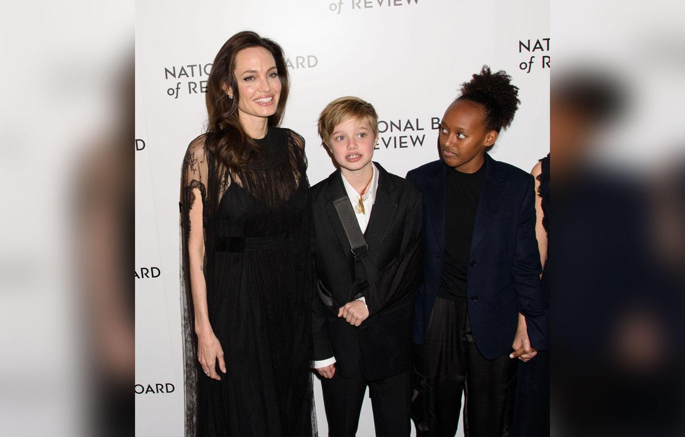 Angelina Jolie with her kids