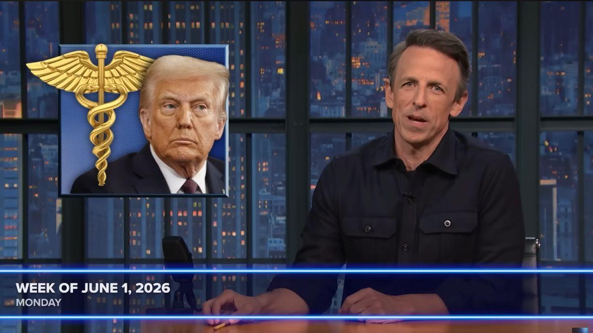 Image of Seth Meyers compared Donald Trump to raccoons.