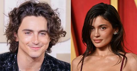 kylie jenner alone vanity fair oscars timothee chalamet split photos