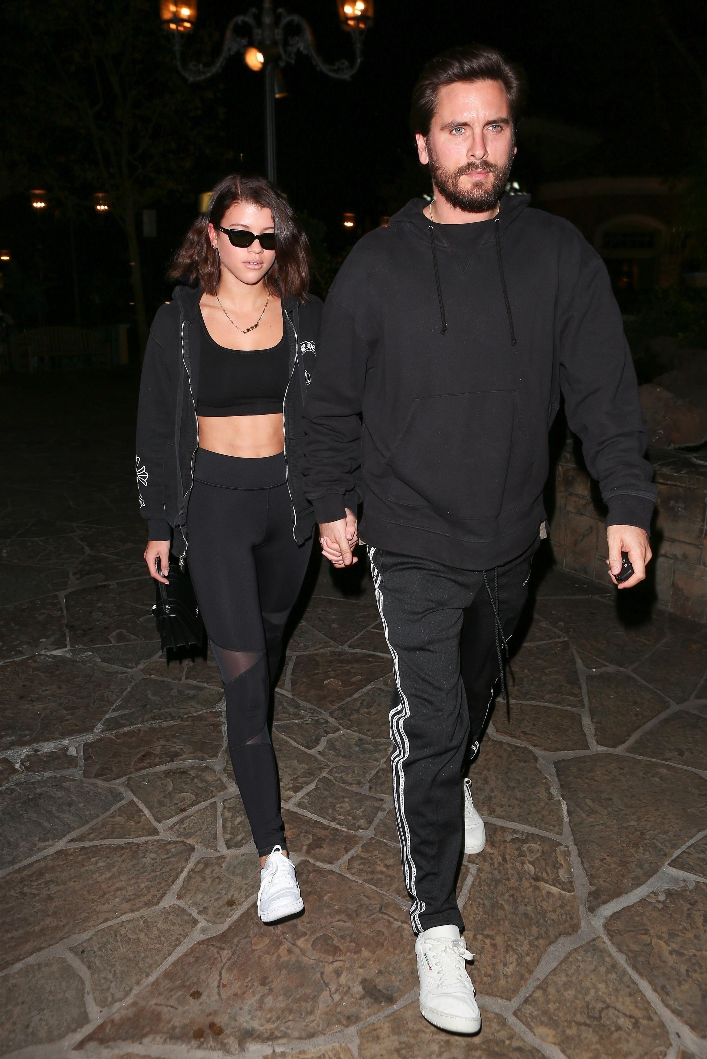 Scott Disick and Sofia Richie are hand in hand after a date night