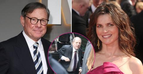 Split image of Michael Ovitz, Julia Ormond and Harvey Weinstein