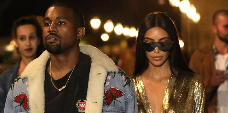 Kim Kardashian, Kanye West, Kourtney and Olivier Rousteing during the Balmain after party