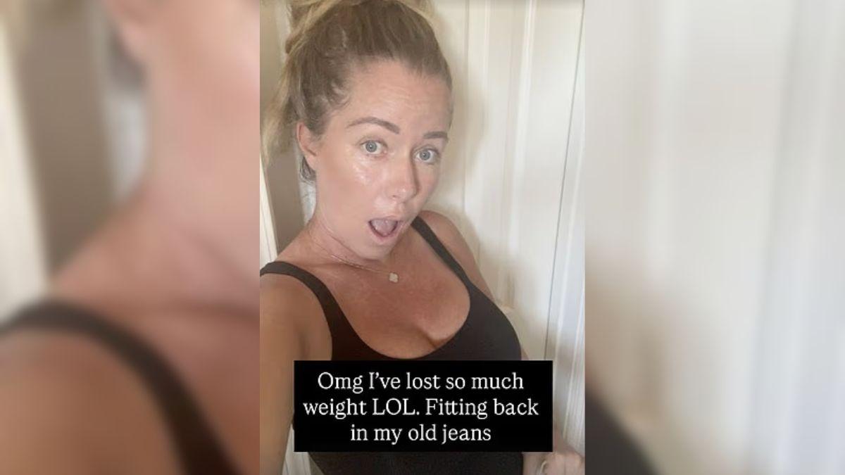 Image of Kendra Wilkinson revealed that she can now fit into her old jeans after losing weight.
