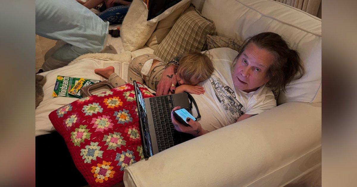 Photo of Aree gushed how goofy and loving Ozzy was with his grandkids.
