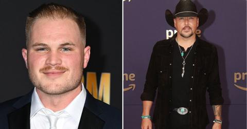 split photo of Zach Bryan & Jason Aldean