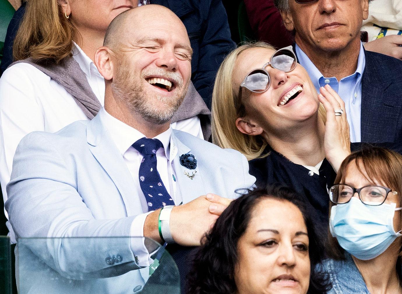 mike tindall zara laughing wimbledon