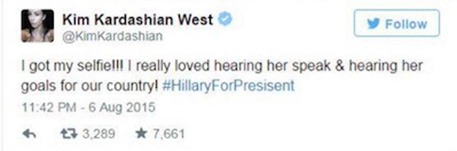 Kim kardashian hillary clinton misspell president twitter twitter