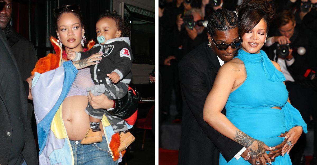 image of Rihanna carried a potted orchid and picked fresh scallions during the outing. 