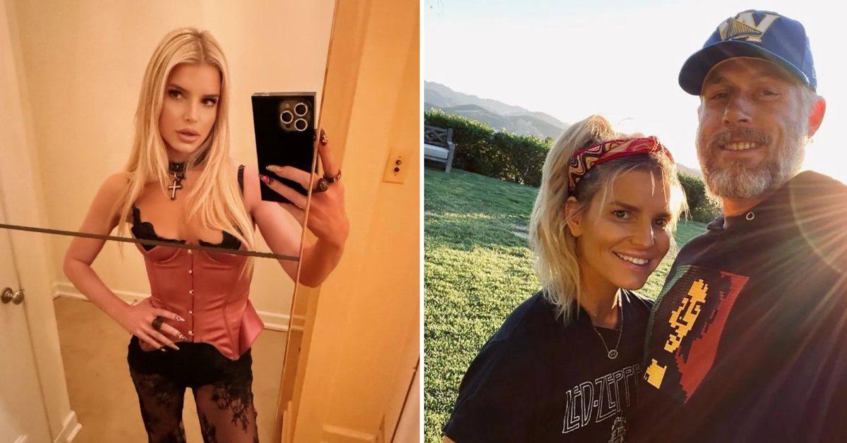 Photo of Jessica Simpson and a picture of the singer with husband Eric Johnson