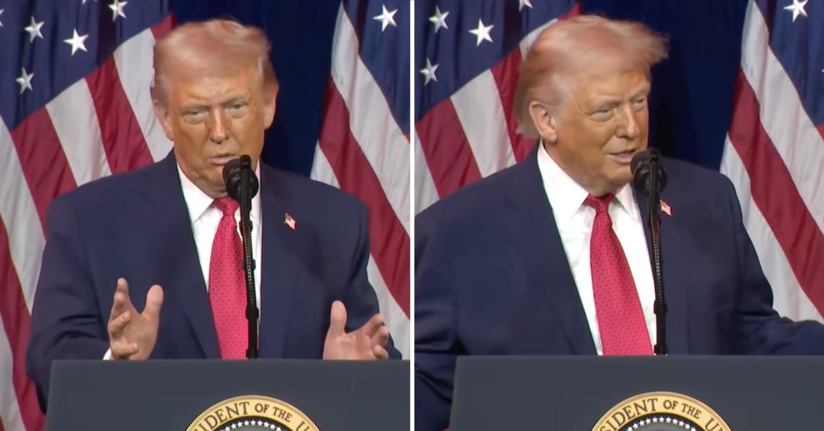 Two photos of Donald Trump