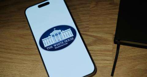 Photo of White House iPhone display.