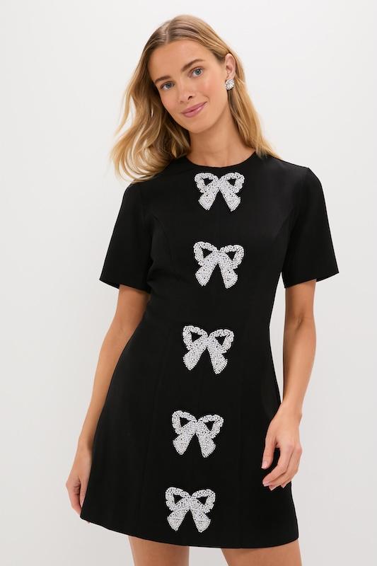 beaded bows bernadette mini dress