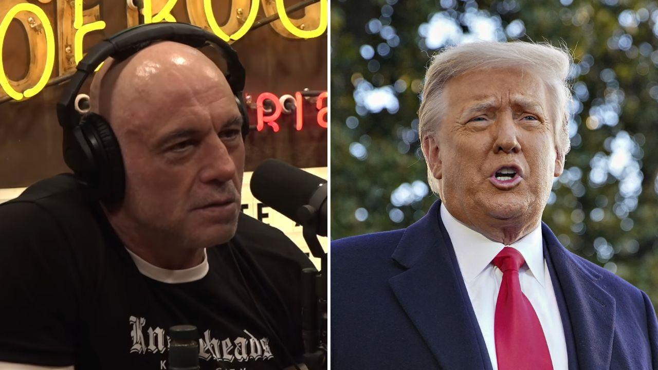Photo of Joe Rogan and Donald Trump.