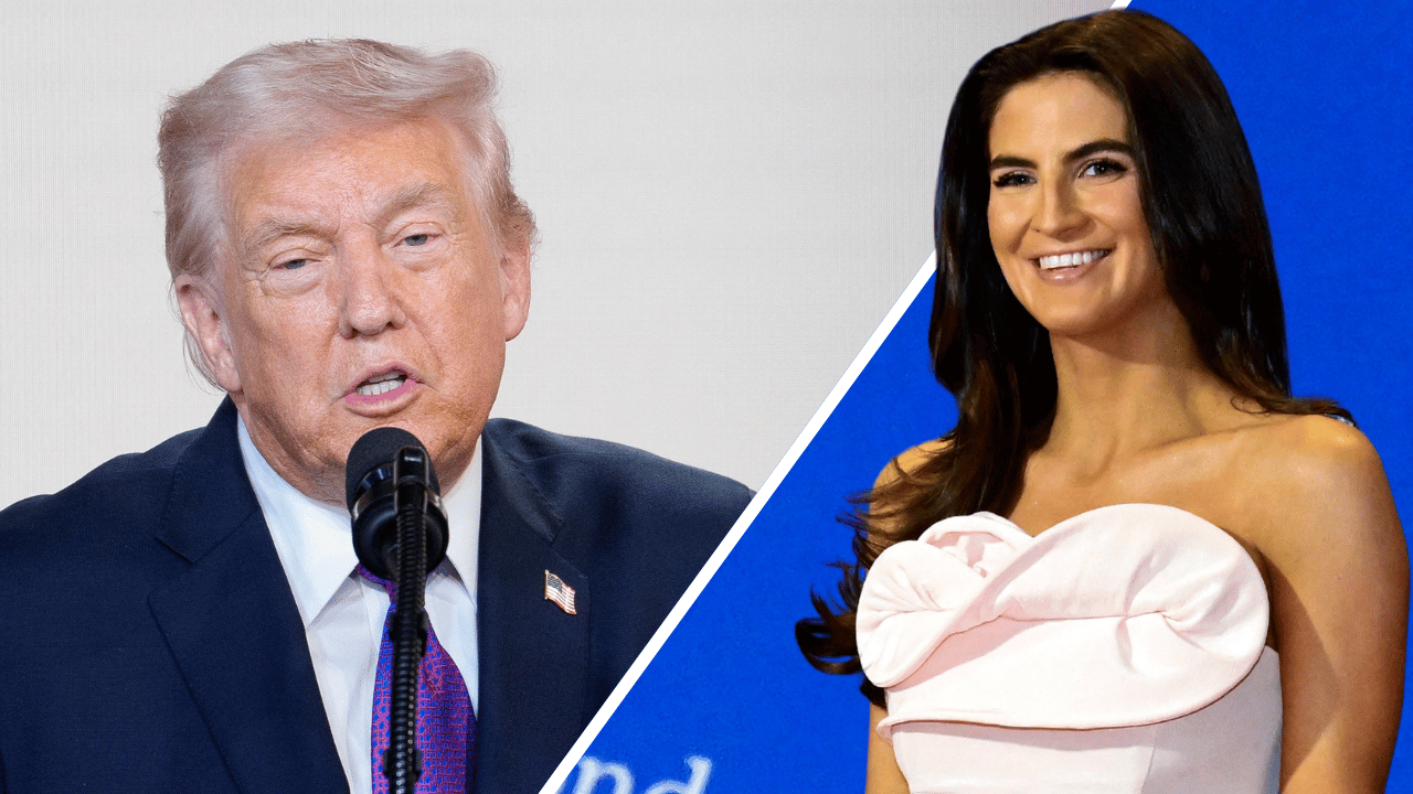 Composite photo of Donald Trump and Kaitlan Collins.