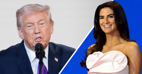 Composite photo of Donald Trump and Kaitlan Collins.