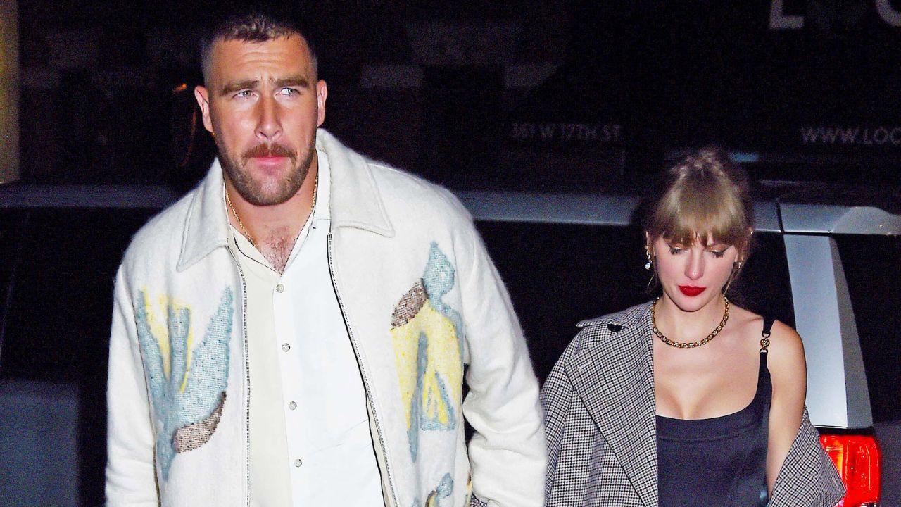 Image of Travis Kelce and Taylor Swift.