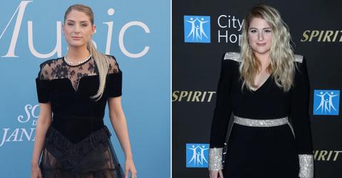 Two photos of Meghan Trainor before and after weight loss