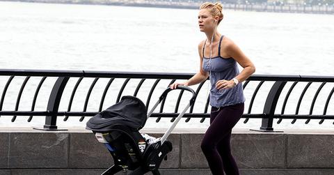 Claire danes takes newborn son morning jog main