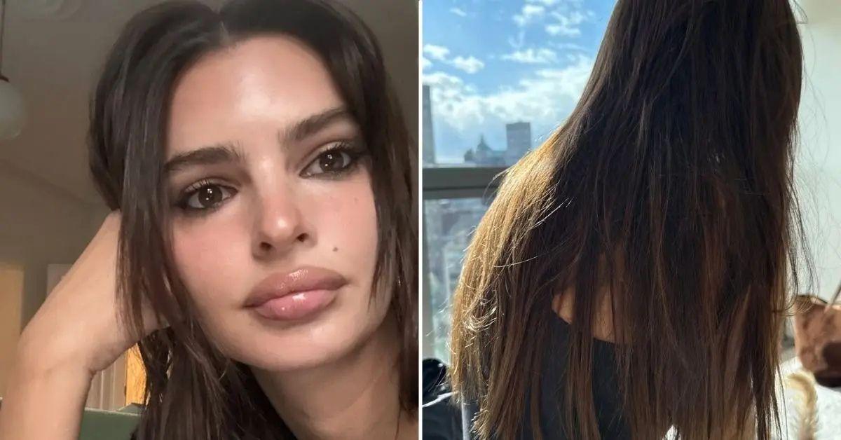Photo of Emily Ratajkowski showed off her curves in a barely-there lacy bra and thong set.