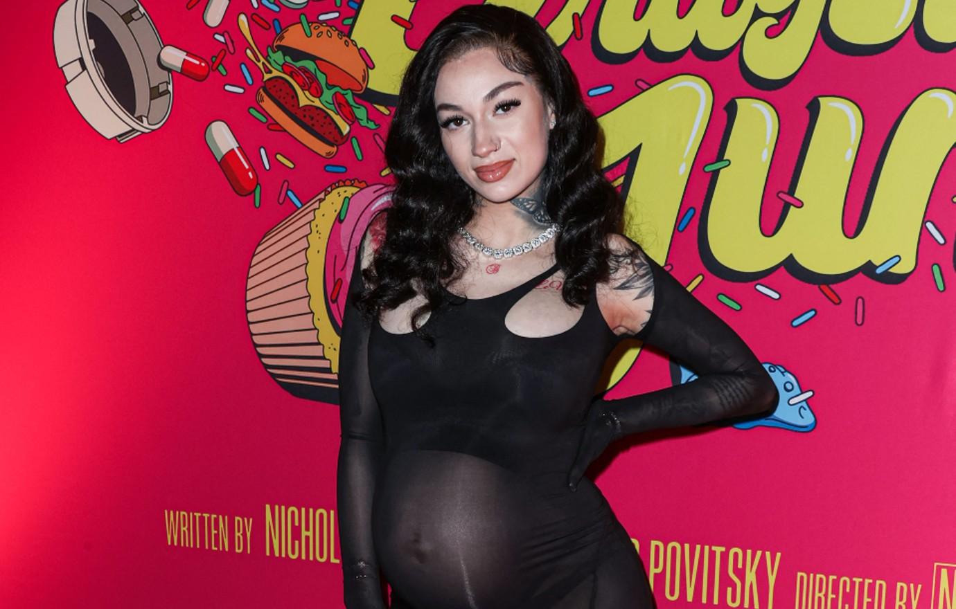 Bhad Bharbie Shows Off Growing Baby Bump in See-Through Black Dress