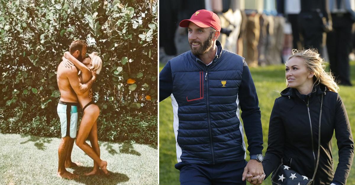 paulina gretzky and dustin johnson share a kiss as she wishes him a happy birthday instagram