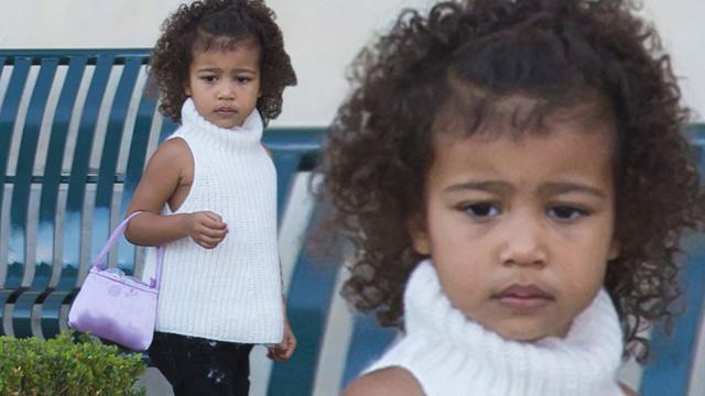 North West Debuts A New Hairstyle And A Mini Purse As She Embraces Kim ...