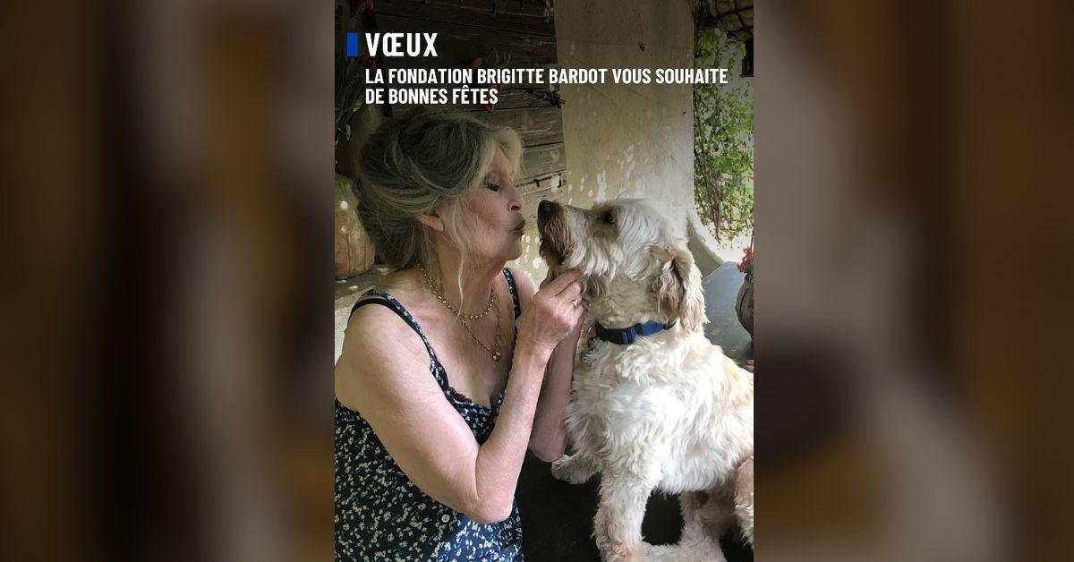image of The late actress playfully kissed a doggie in a recent social media post.