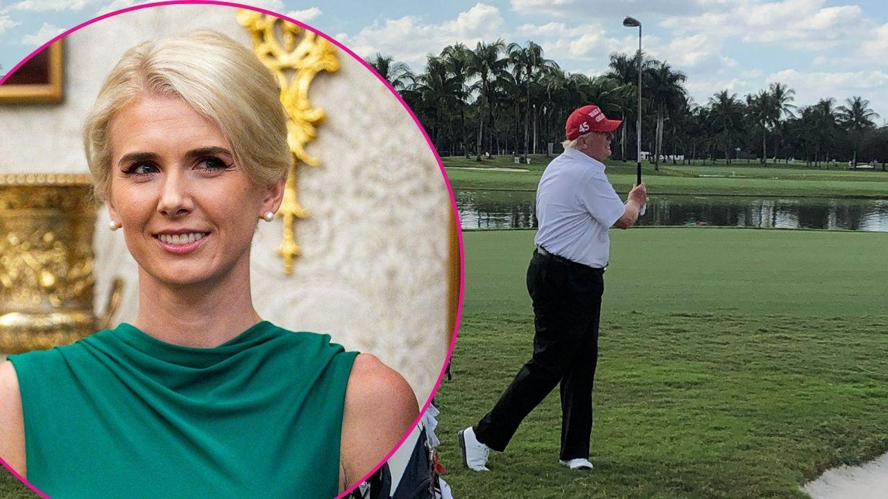 Composite photo of Natalie Harp and Donald Trump.