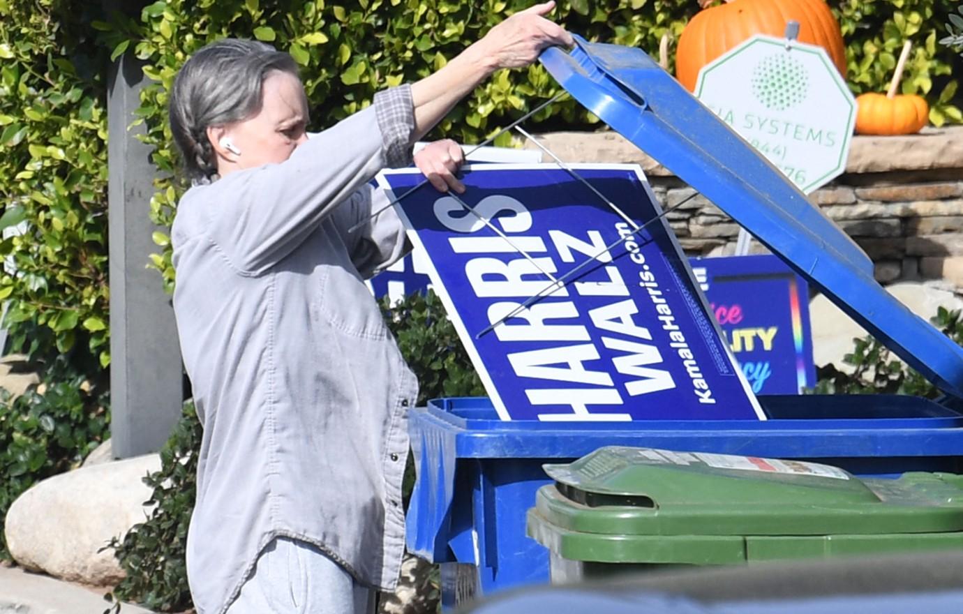 sally field trashes harris walz signs after trump victory ok