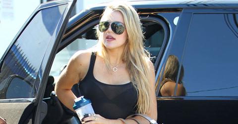 Khloe Kardashian Arrives At Kardashian Studio in LA