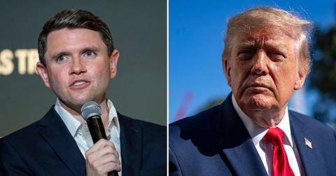 Split image of James Talarico and Donald Trump