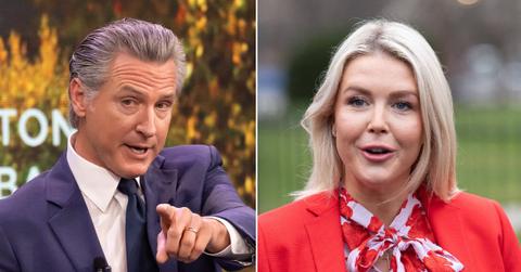 split of Gavin Newsom, Karoline Leavitt.