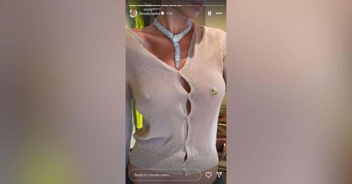image of The model showed off her chest in a closer Instagram Story clip.