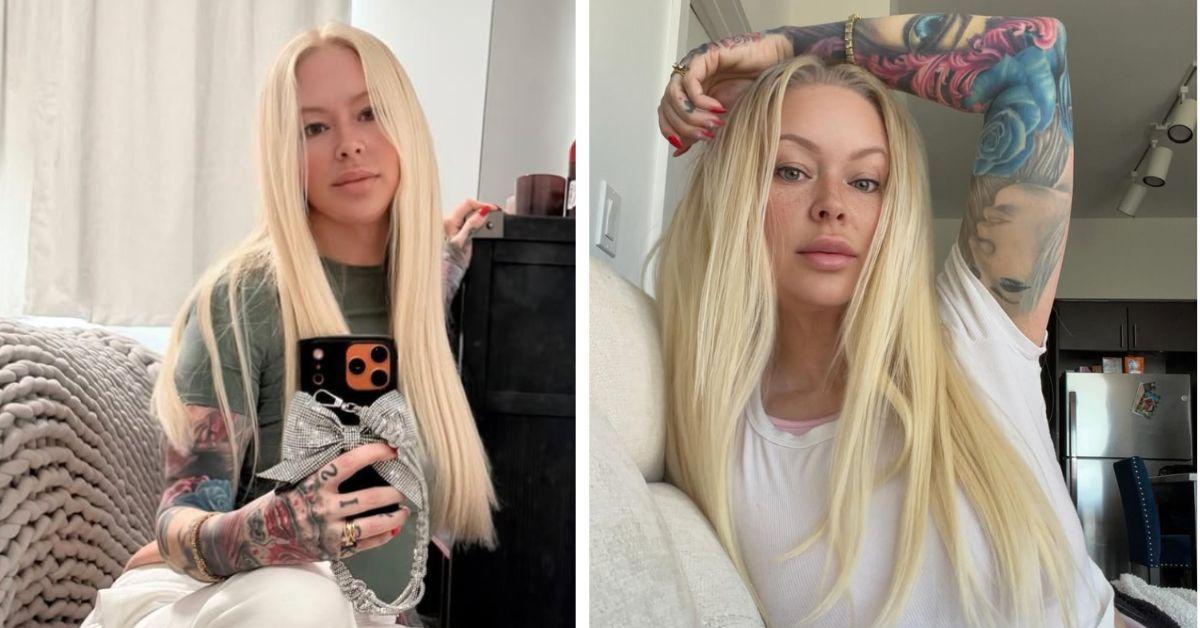 split photo of jenna jameson