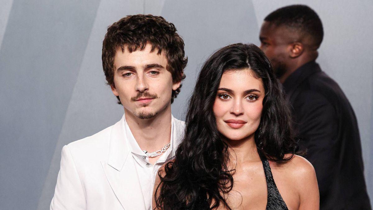 Photo of Timothée Chalamet and Kylie Jenner.