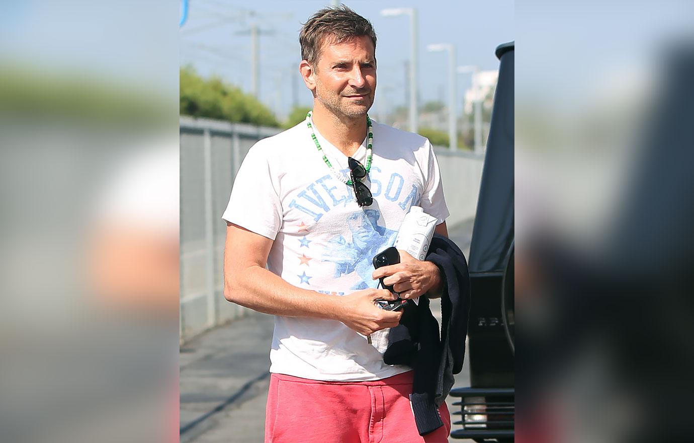 bradley cooper all smiles allen iverson shirt photos seen kanye irina shayk r