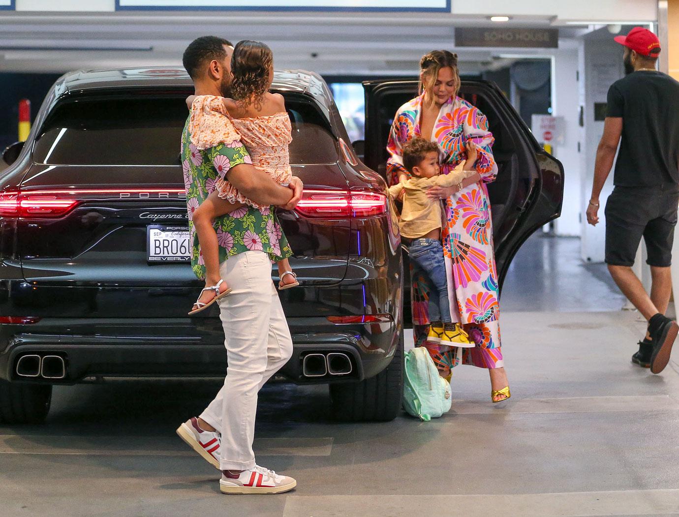 john legend and chrissy teigen seen with kids in la