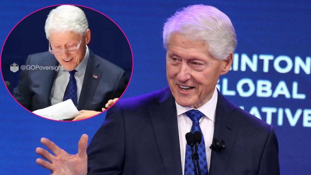 Two photos of Bill Clinton