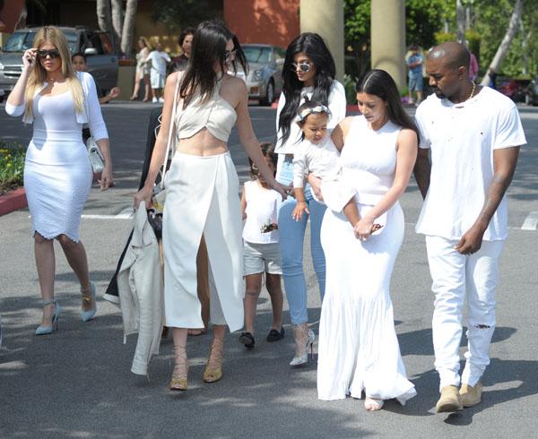 Kim Kardashian and her entire family attend church together in Calabasas, CA